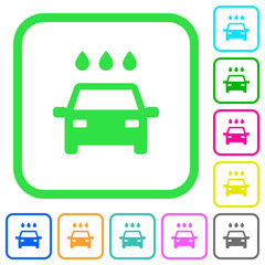 Car wash vivid colored flat icons