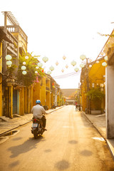 HOI AN, QUANG NAM, VIETNAM, April 26th, 2018: Beautiful early morning at street in Hoi an ancient town