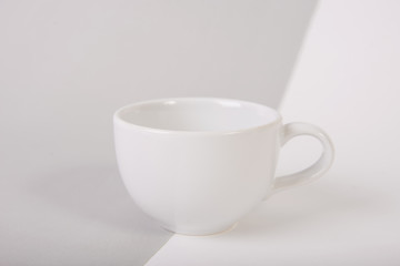Obraz na płótnie Canvas White coffee cup. mock up for creative design branding.