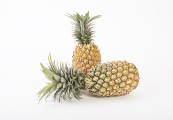 Fototapeta premium Ripe pineapple on white background. fruit for tropical.