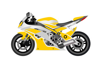 Sport motorcycle in vector on white background.