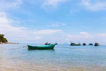 Fishing boats at bay in Hon Son Island, Kien Giang, Vietnam