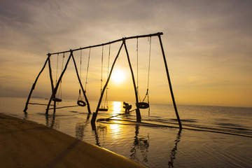 Sunrise on the sea, Son island, Kien Giang, Vietnam. View from Son island