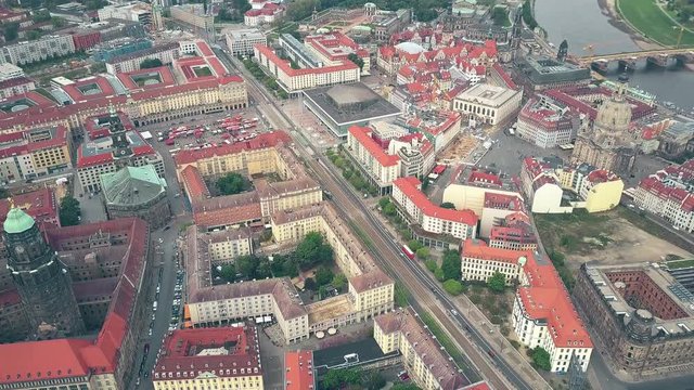 Aerial view of Dresden city centre, Germany