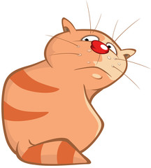  Illustration of a Cute Cat. Cartoon Character