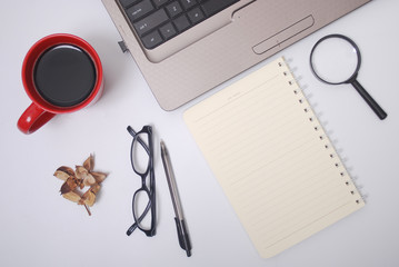 Stylish office table from top