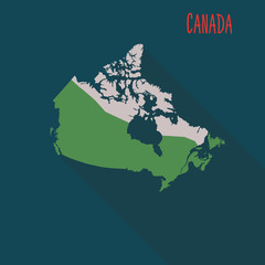 Canada territory color flat illustration