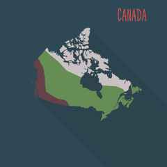 Canada territory color flat illustration