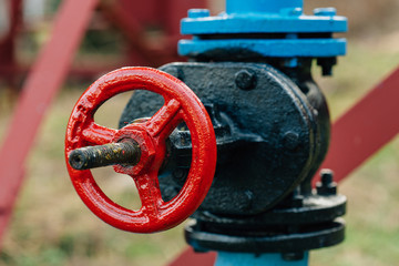 close-up of the valve plug  in the field on a sunny summer day