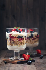 Healthy yogurt parfait.