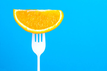 orange fruit fresh bright fork art background