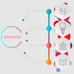 Birthday and party infographic with icon 4 step, for presentatio