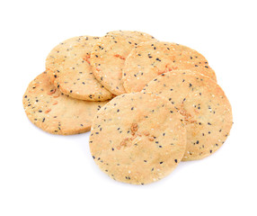 Black Sesame cookies isolated on white background