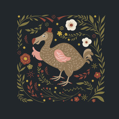 exotic Dodo Bird, vector illustration