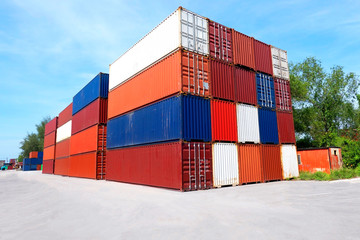 Fototapeta premium Container shipping for Logistic Import Export business and Industrial .