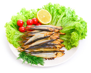 smoked clupea herring fish ( Clupea harengus membras )
