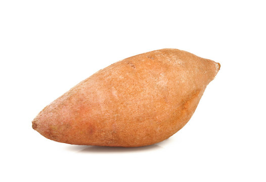 Sweet Potatoes On White Background