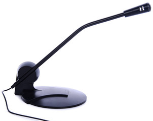 computer microphone on white background