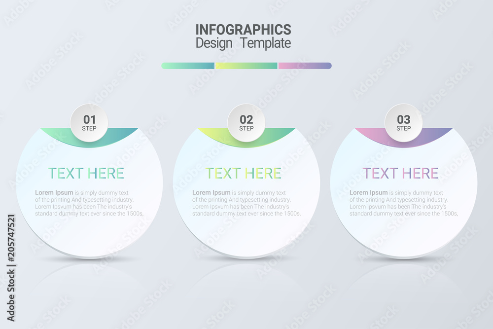 Poster three steps infographics. vector business template for presentation and training.
