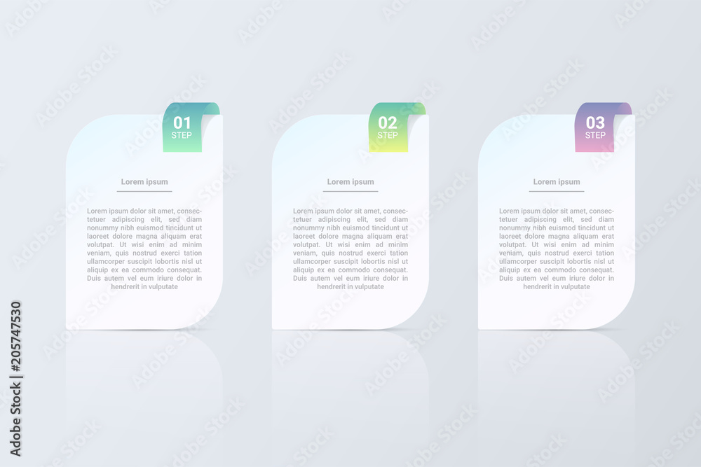 Poster three steps infographics. vector business template for presentation and training.