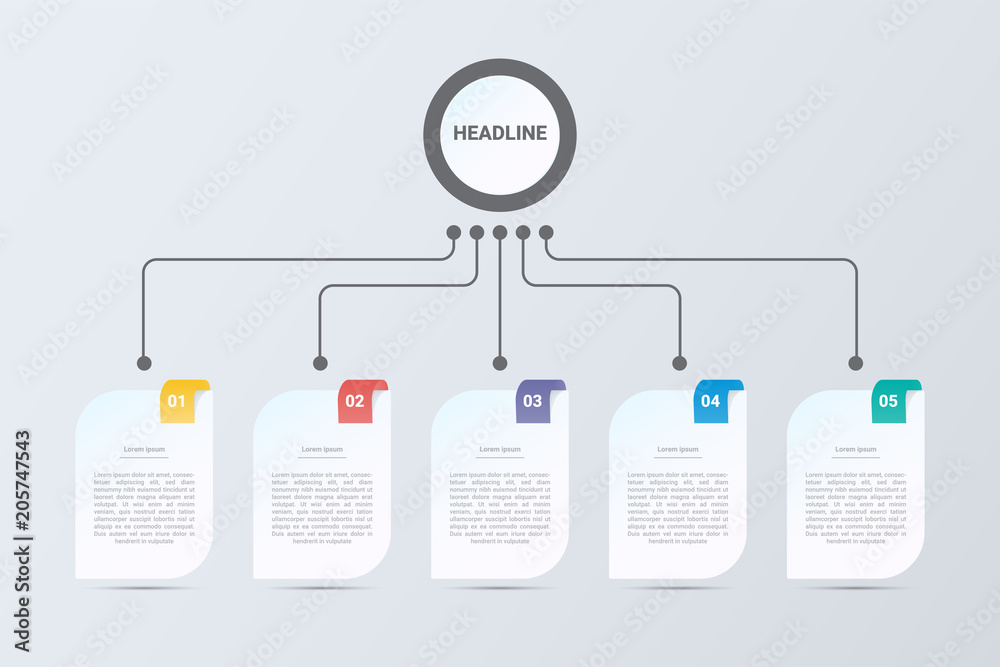 Poster five steps infographics. vector business template for presentation and training.