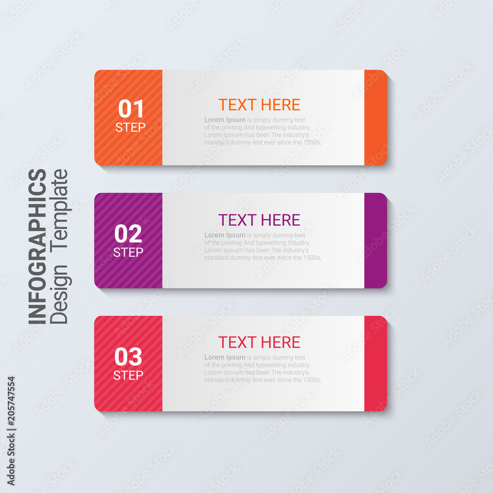 Poster three steps infographics. vector business template for presentation and training.