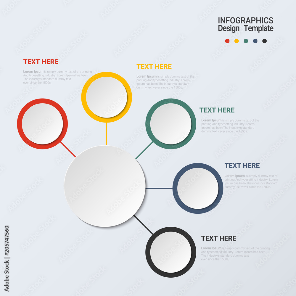 Poster five options or steps infographics. vector business template for presentation and training.