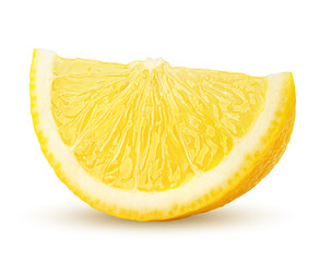 lemon slice, clipping path, isolated on white background full depth of field