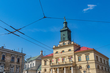 Town Hall of Lublin threw the tramway's cables, Poland