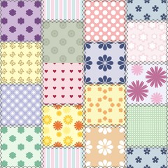 patchwork background with different patterns