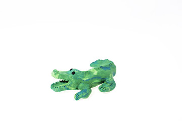 Plasticine artwork. Handmade crocodile.