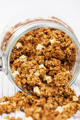 Apple Cinnamon Granola Breakfast. Selective focus.