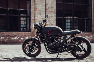 Fototapeta na wymiar Modern black motorcycle