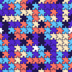 Seamless texture of a puzzle piece. Pattern for fabrics and packaging of various products.