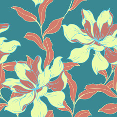 Fototapeta na wymiar Abstract elegance pattern with floral background.