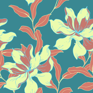 Abstract elegance pattern with floral background.