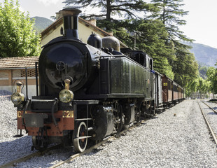 locomotive a vapeur et wagons