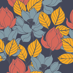 Abstract elegance pattern with floral background.