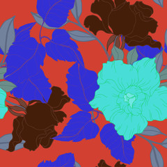 Abstract elegance pattern with floral background.