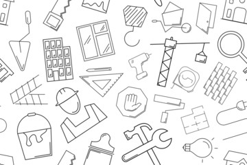 Vector construction pattern. Construction seamless background