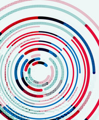 Circular lines, circles, geometric abstract background