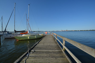 Naklejka premium Segelschiffe im Hafen Altefähr, Rügen