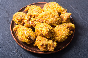 Tasty fried chicken wings