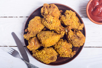 Tasty fried chicken wings