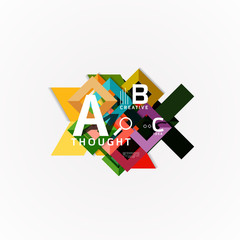 Abstract geometric option infographic banners, a b c steps process