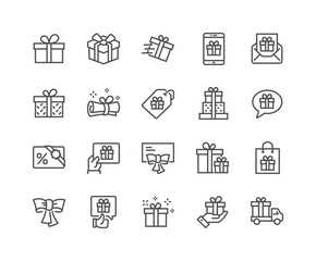 Line Gifts Icons
