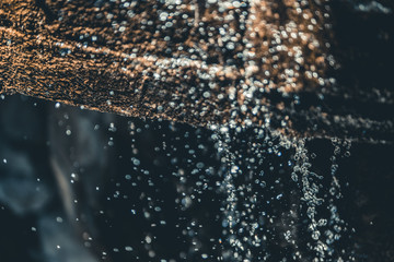 Close up water dripping