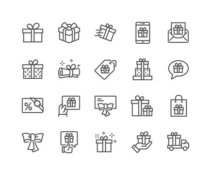 Line Gifts Icons
