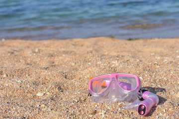 Swimming with a mask, beach, red sea