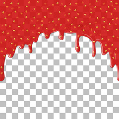 Transparent red strawberry jam
